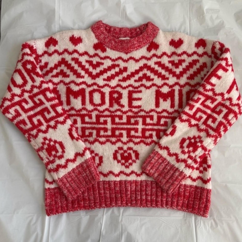 H&M Red and White Knit Sweater